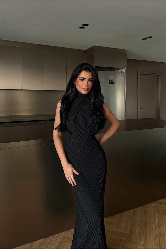 Siyah Jila Uzun Elbise ATE-1871 - 2