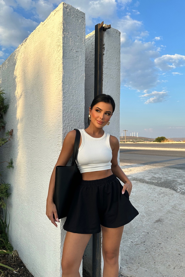 Siyah Basic Şort ATE8325 - 1