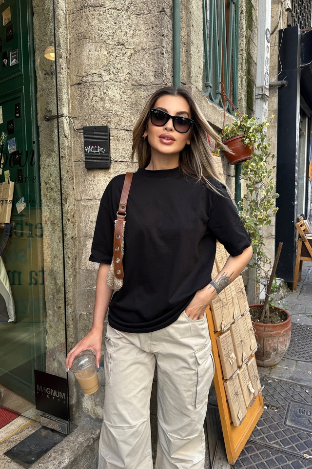 Siyah Basic Tişört ATE6107 -