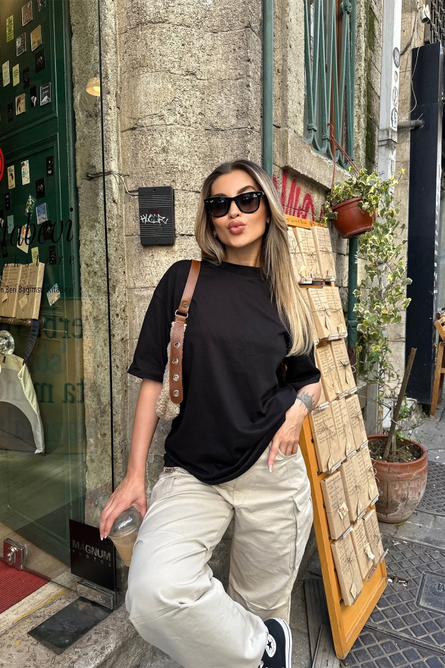 Siyah Basic Tişört ATE6107