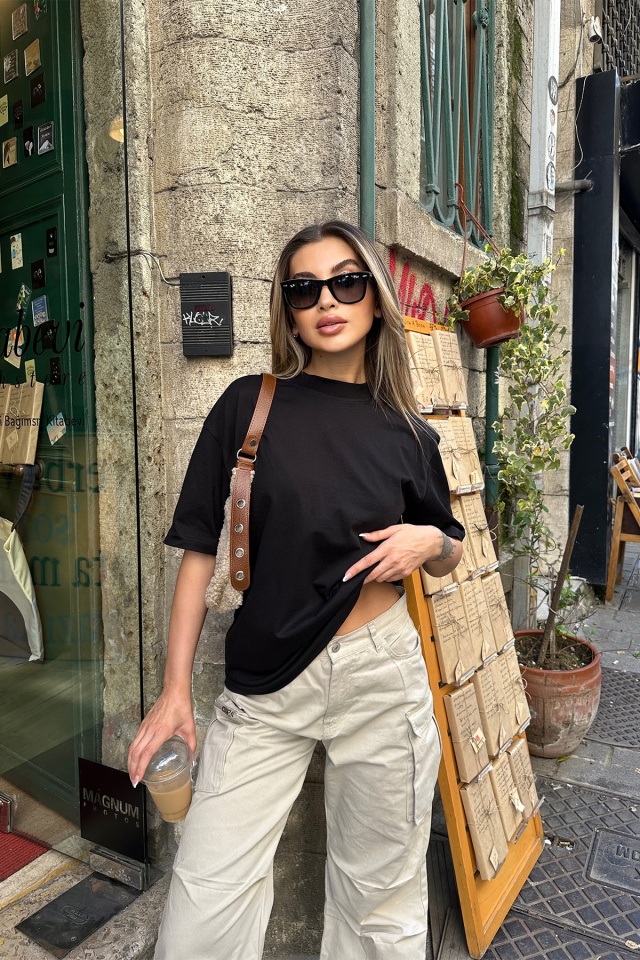 Siyah Basic Tişört ATE6107