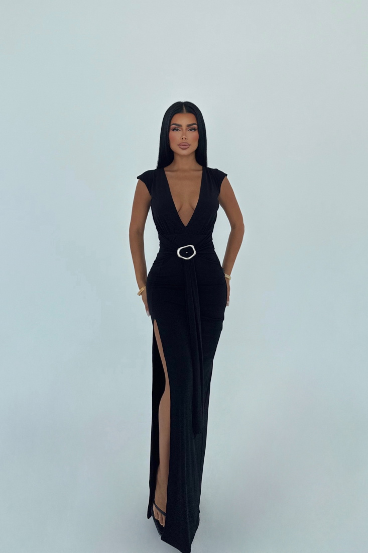 Siyah Lilita Elbise ATE-1303 - EYYO