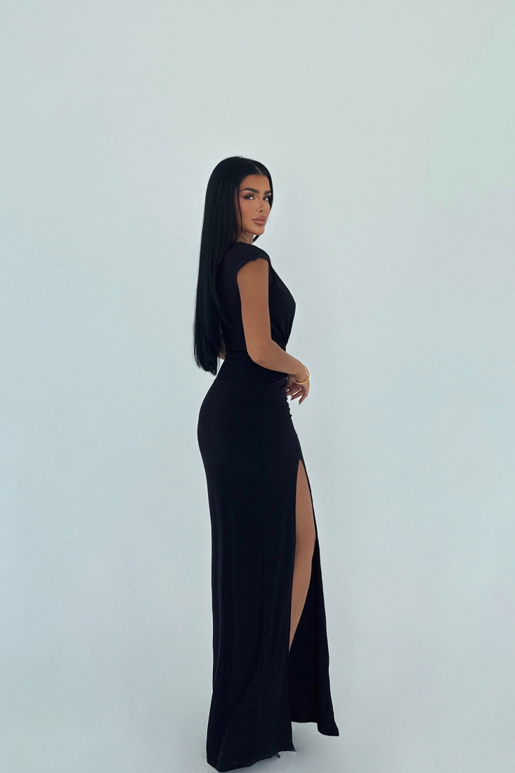 Siyah Lilita Elbise ATE-1303 - EYYO