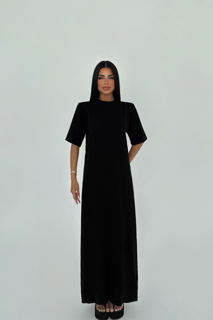 Siyah Roland Uzun Elbise ATE-2202 - EYYO