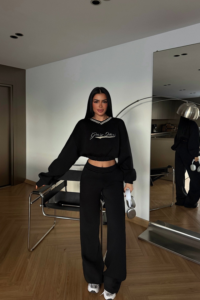 Siyah Giaspy Eşofman Takımı ATE-4291 