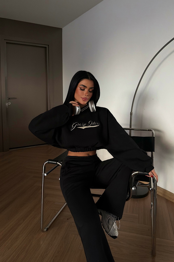 Siyah Giaspy Eşofman Takımı ATE-4291 - EYYO