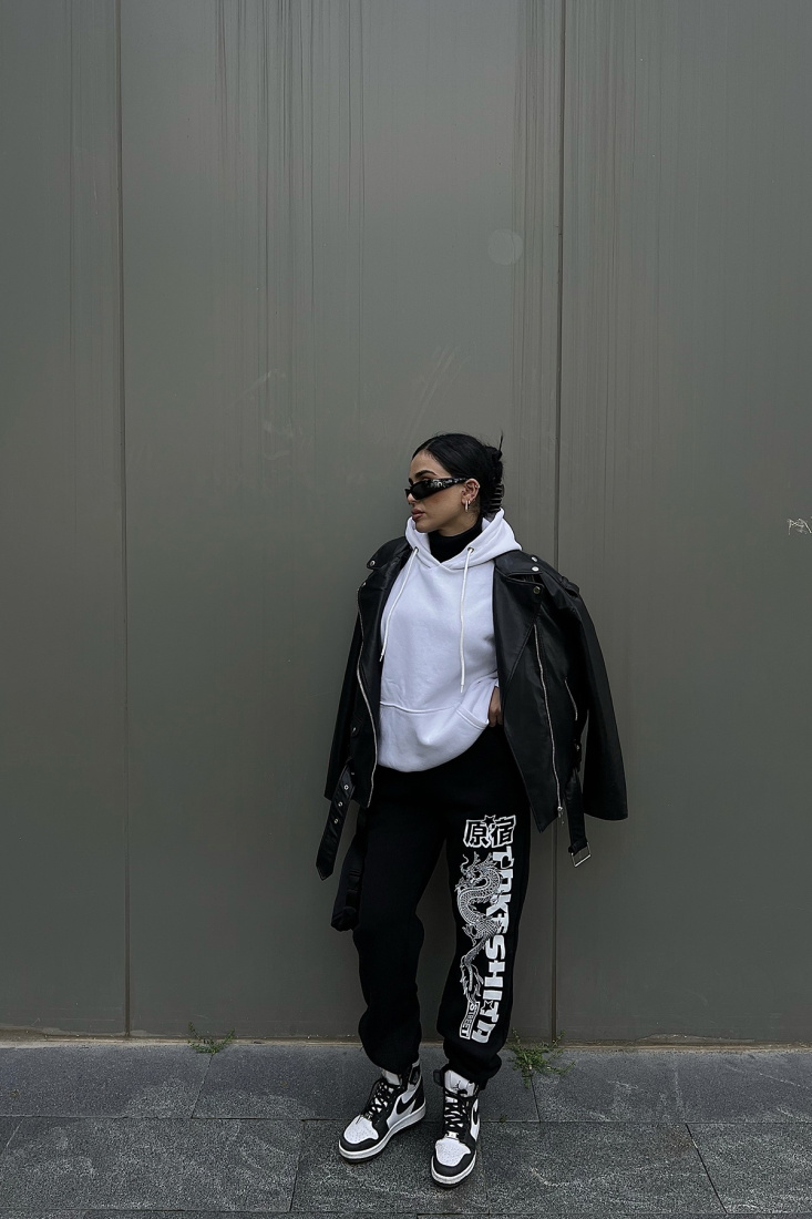 Siyah Baskılı Eşofman Altı ATE3057 - EYYO