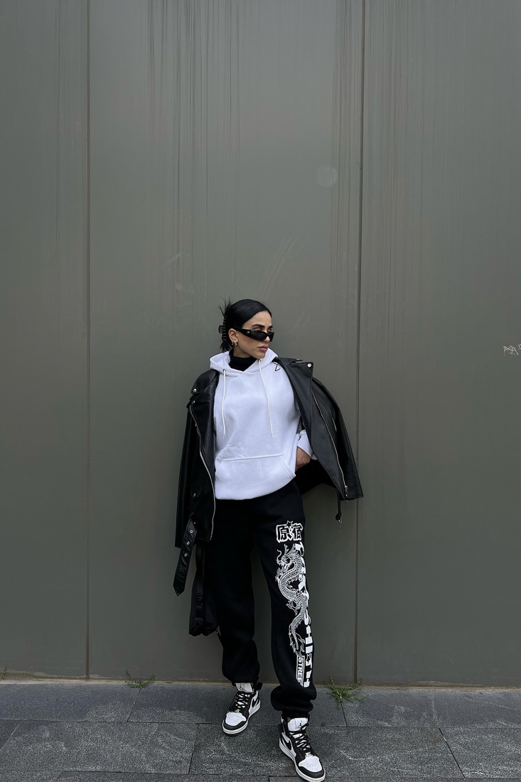 Siyah Baskılı Eşofman Altı ATE3057 - EYYO