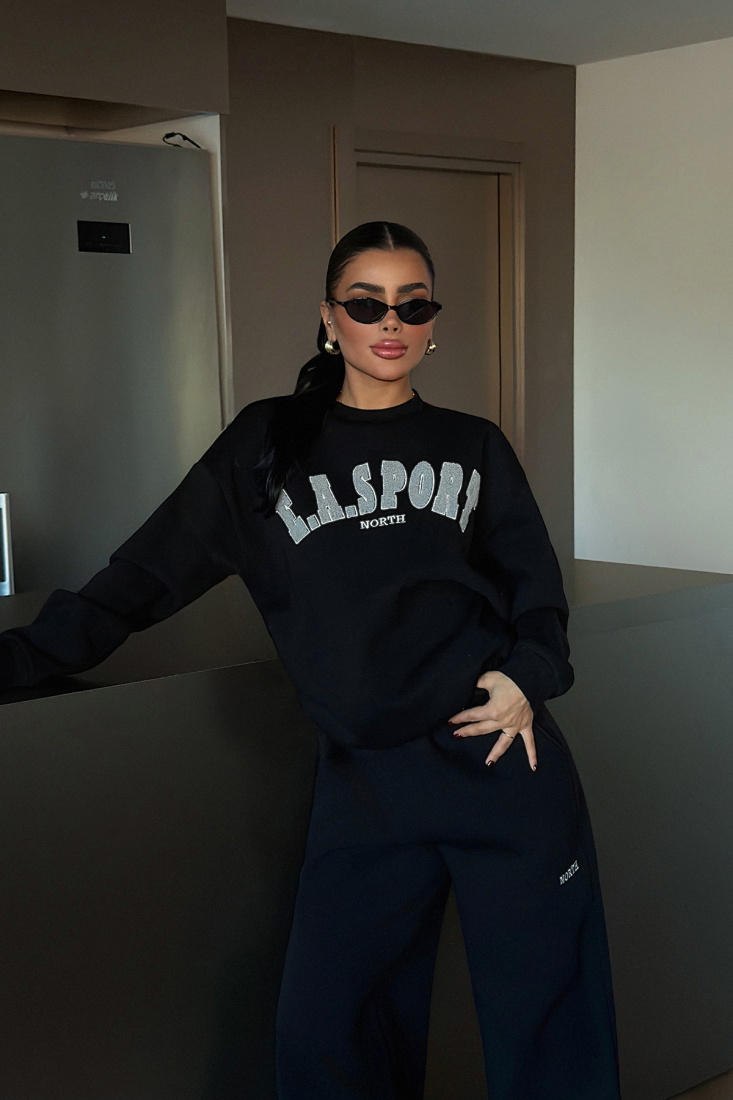 Siyah Easport Eşofman Takımı ATE-3887 - EYYO