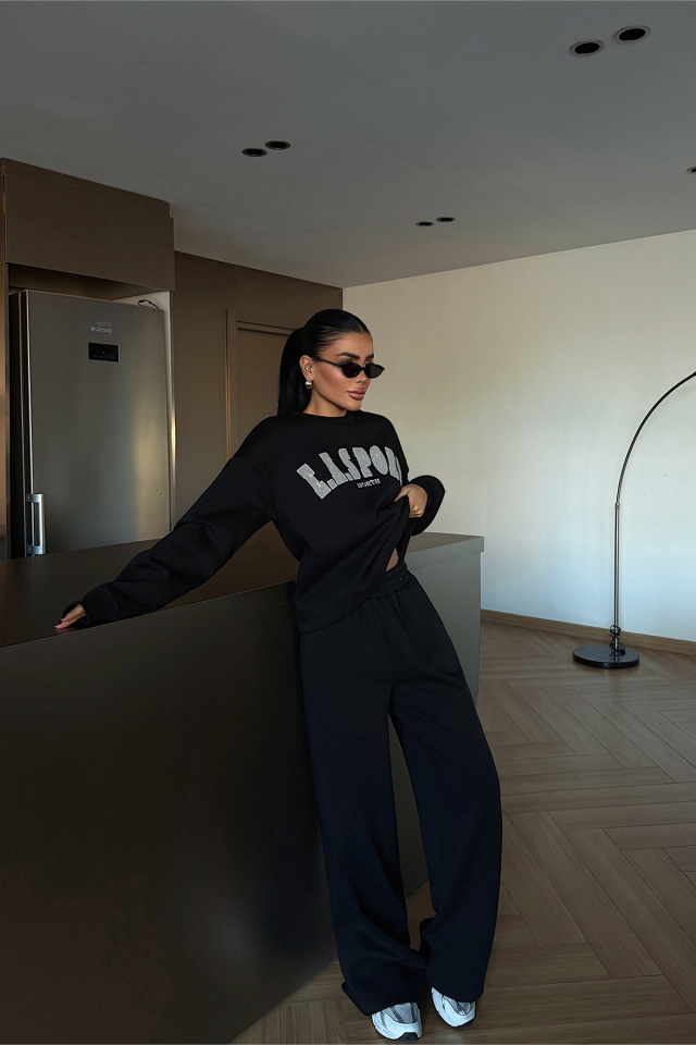 Siyah Easport Eşofman Takımı ATE-3887 