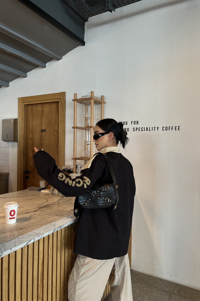 Siyah Baskılı Kolej Ceket ATE2549 - 5