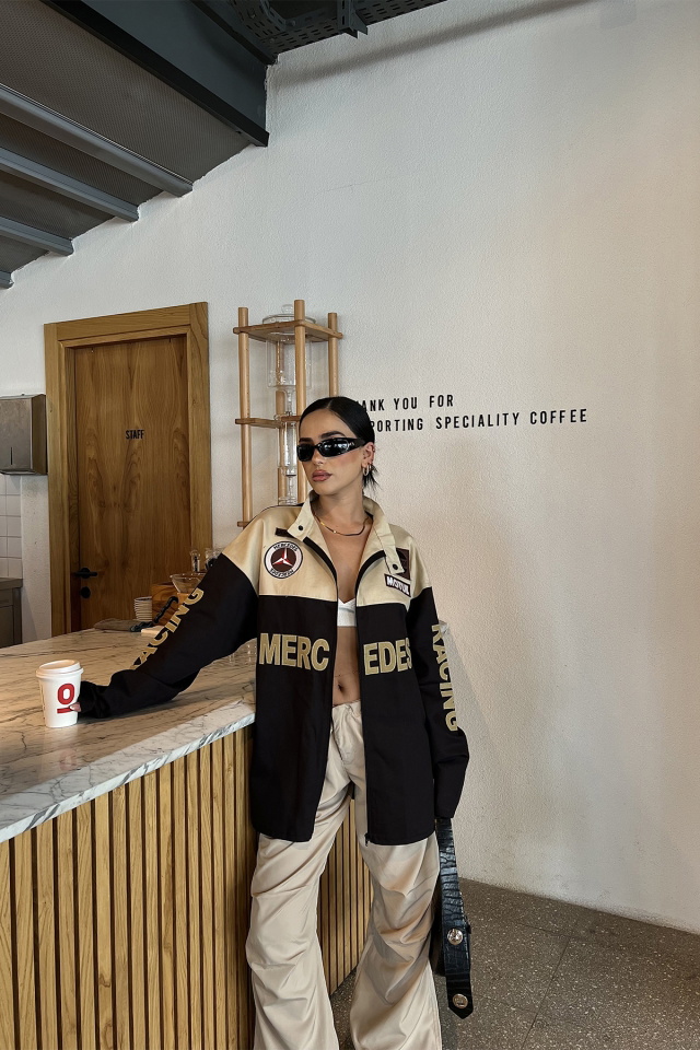 Siyah Baskılı Kolej Ceket ATE2549 - 1