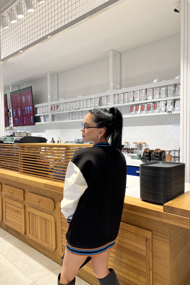 Siyah Baskılı Kolej Ceket ATE2962 - 6