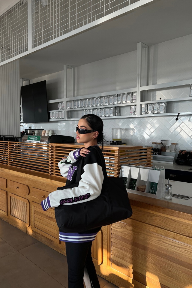 Siyah Baskılı Kolej Ceket ATE3208 - 9