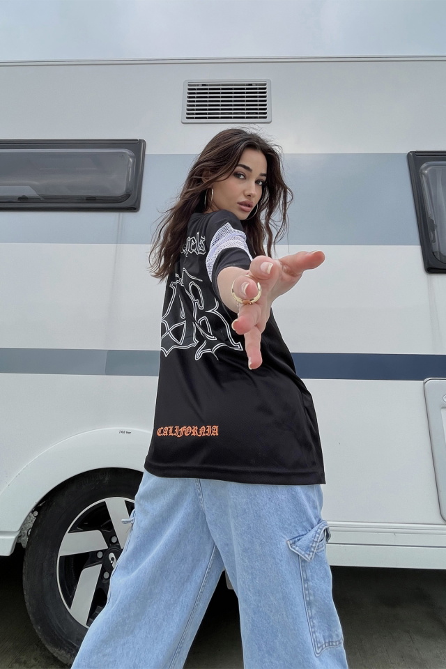Siyah Baskılı Oversize Tişört ATE6681 - 3