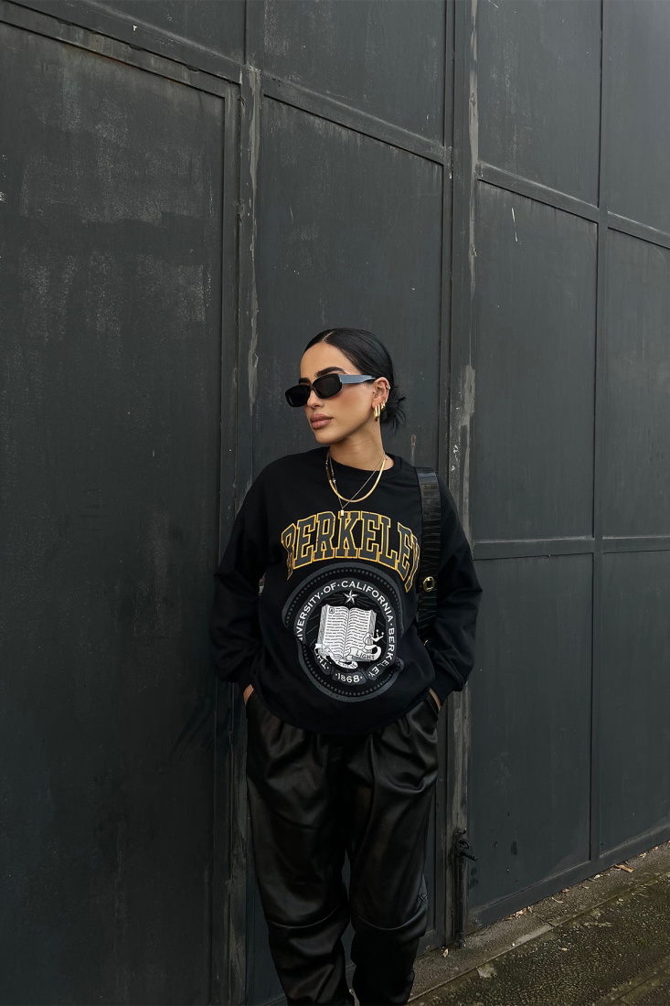 Siyah Berkeley Baskılı Sweat ATE2414 - EYYO