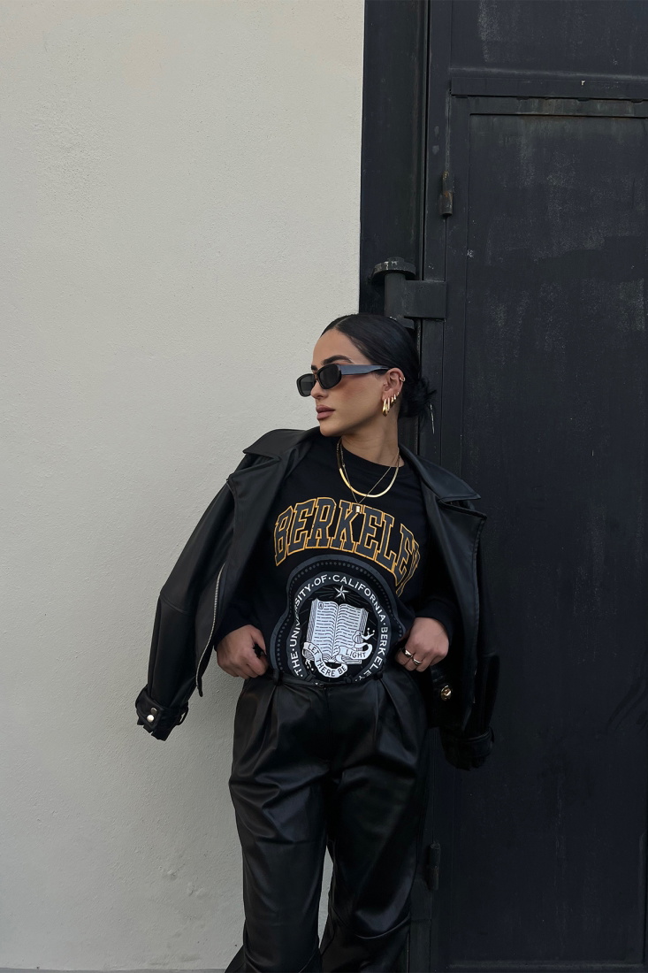 Siyah Berkeley Baskılı Sweat ATE2414 - EYYO