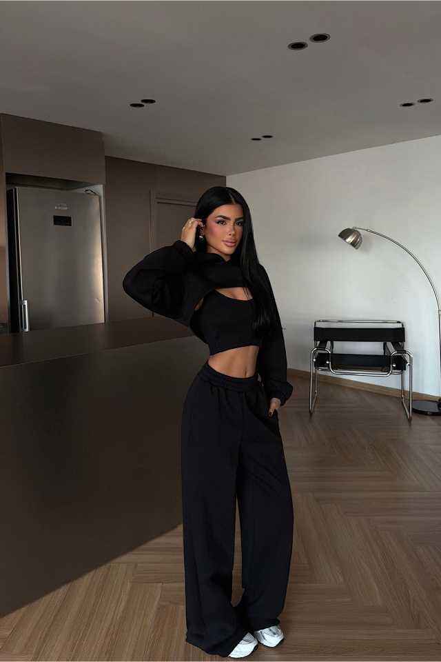 Siyah Corsica Eşofman Takımı ATE-3885 - 1