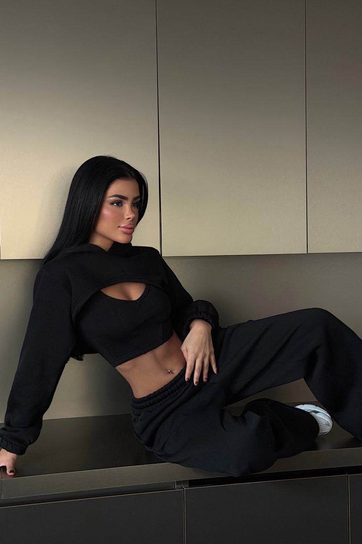 Siyah Corsica Eşofman Takımı ATE-3885 - EYYO