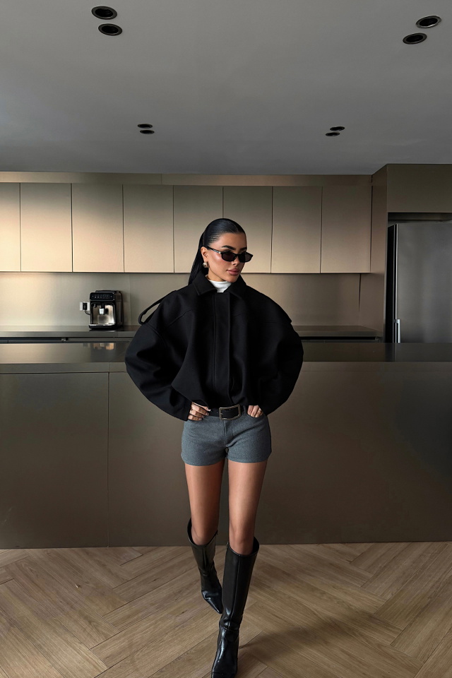 Siyah Bomber Ceket ATE-4739 - 3