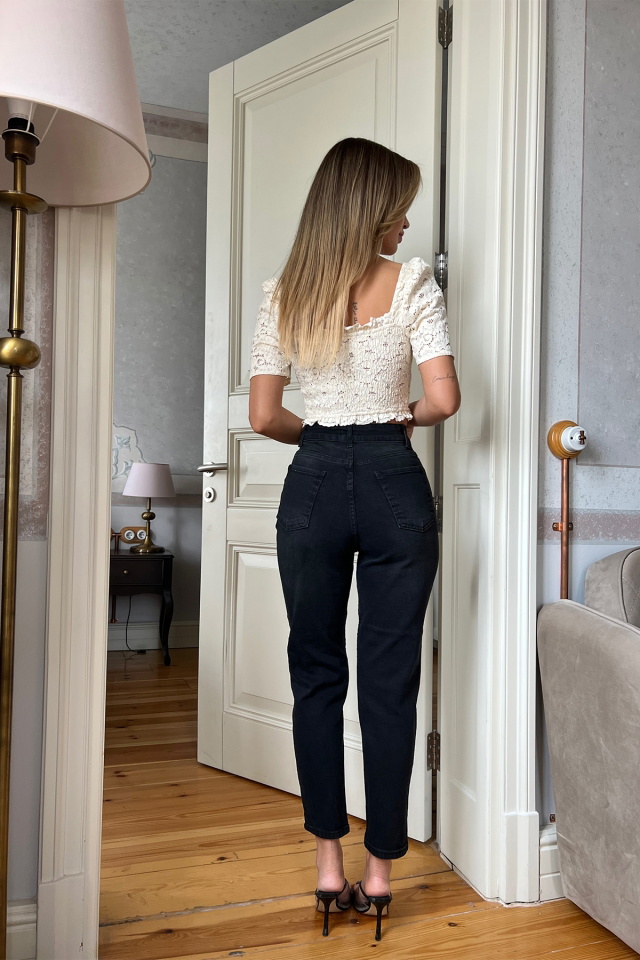 Siyah Boyfriend jean ATE4253 - 4