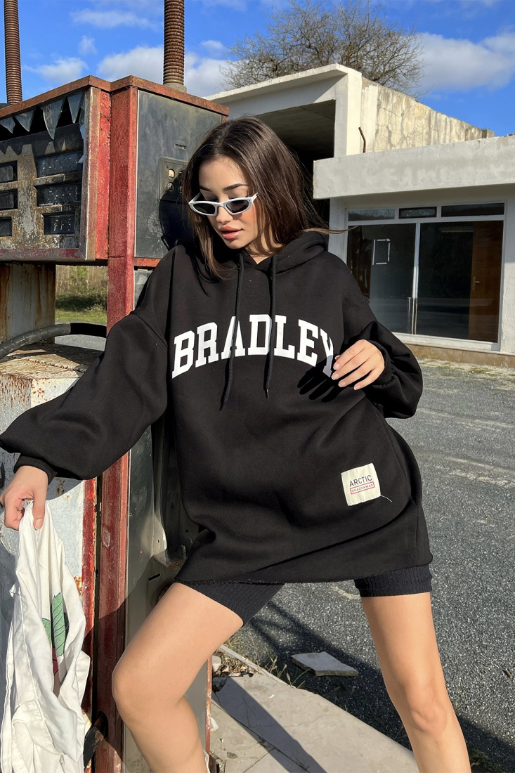 Siyah Bradley Oversize Sweat ATE2510 - EYYO
