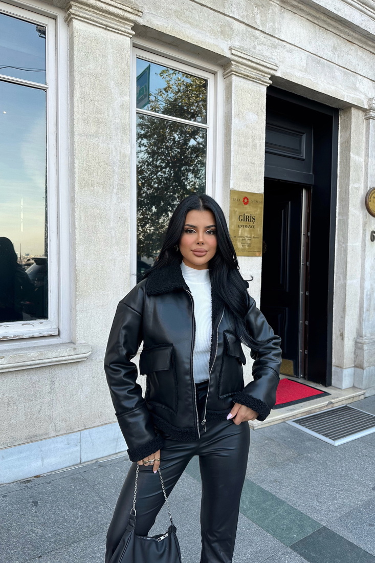 Siyah Cep Detay Ceket ATE-0406 - BİG DART