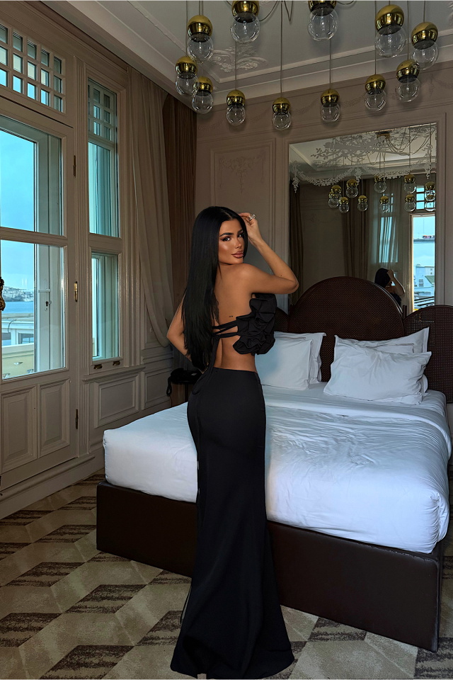 Siyah Ruffle Takım ATE-4430 - 4