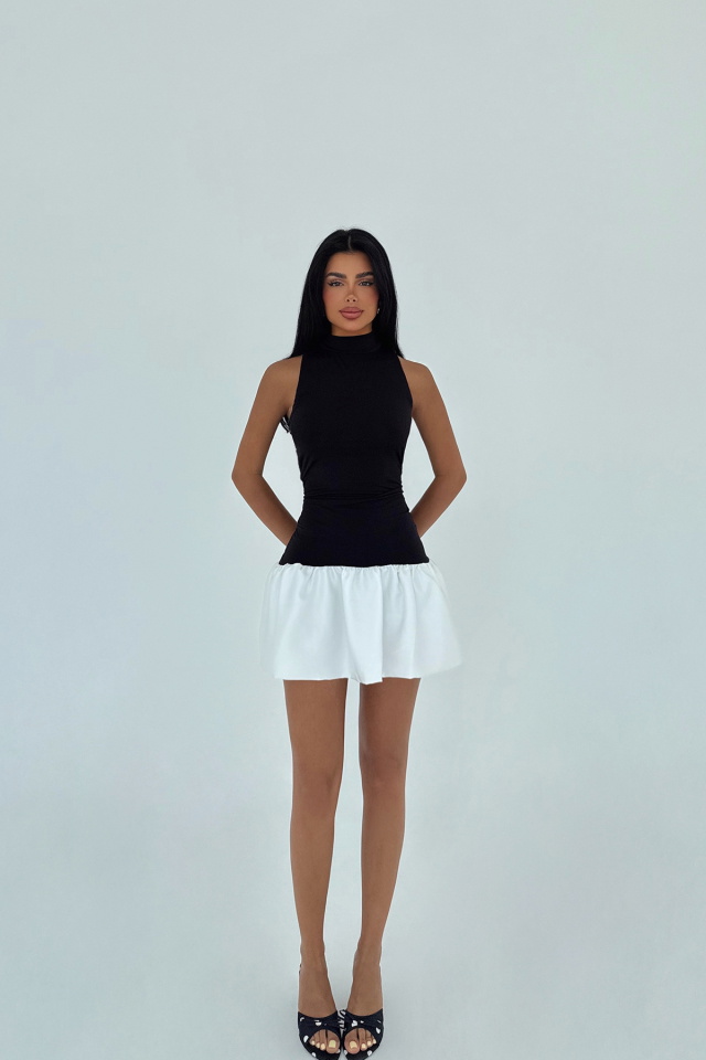 Siyah Deal Mini Elbise ATE-3011 - 2