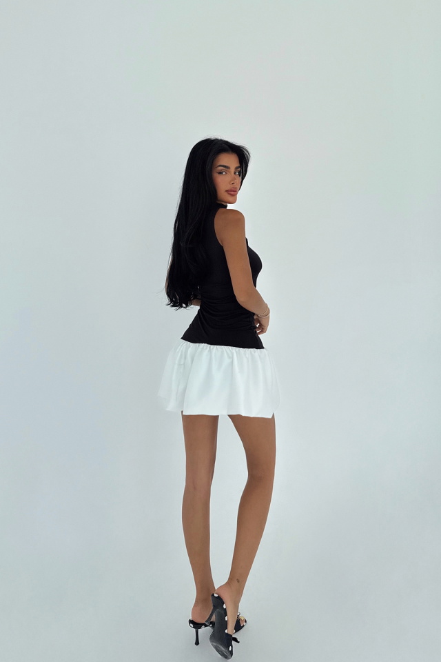 Siyah Deal Mini Elbise ATE-3011 - 3