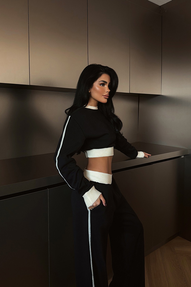 Siyah Quill Eşofman Takımı ATE-4079 - 3