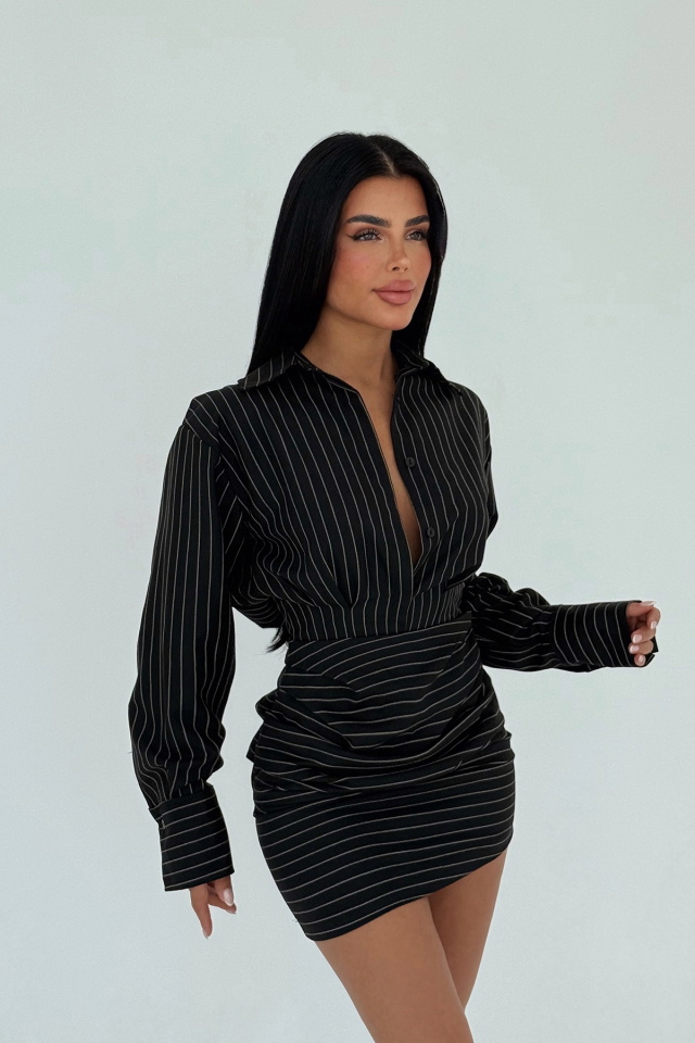 Siyah Antoine Mini Elbise ATE-2212 