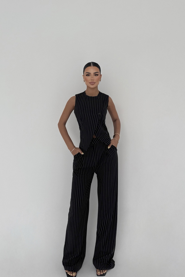 Siyah Çizgili Pantolonlu Takım ATE-2192 