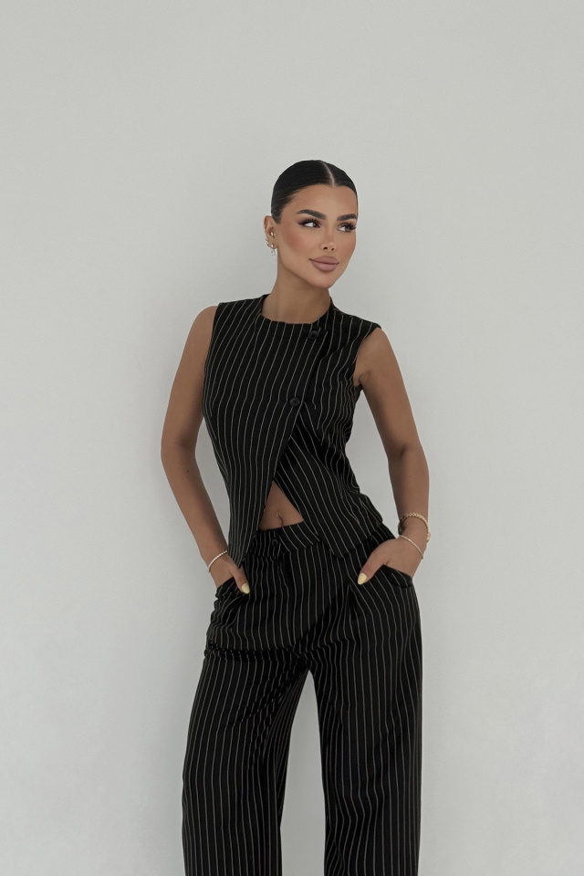 Siyah Çizgili Pantolonlu Takım ATE-2192 - 2