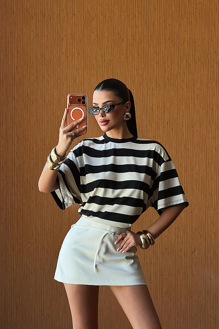 Siyah Gabulle Tshirt ATE-5520 - EYYO