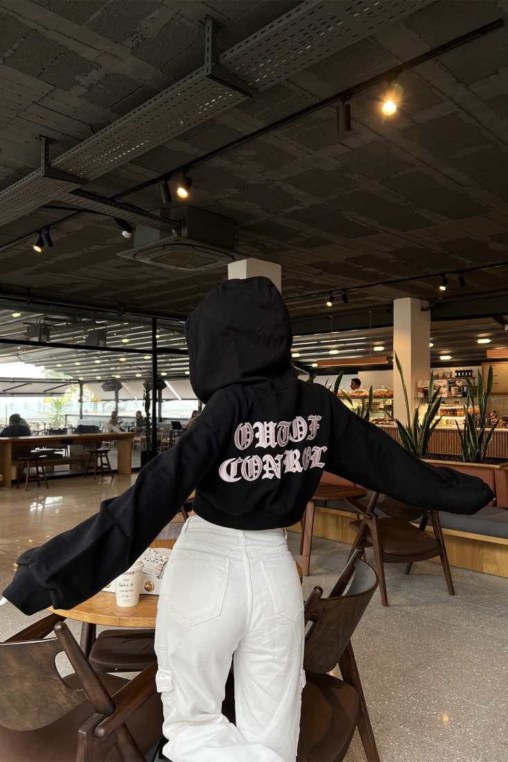 Siyah Crop Sweat ATE2458 - EYYO