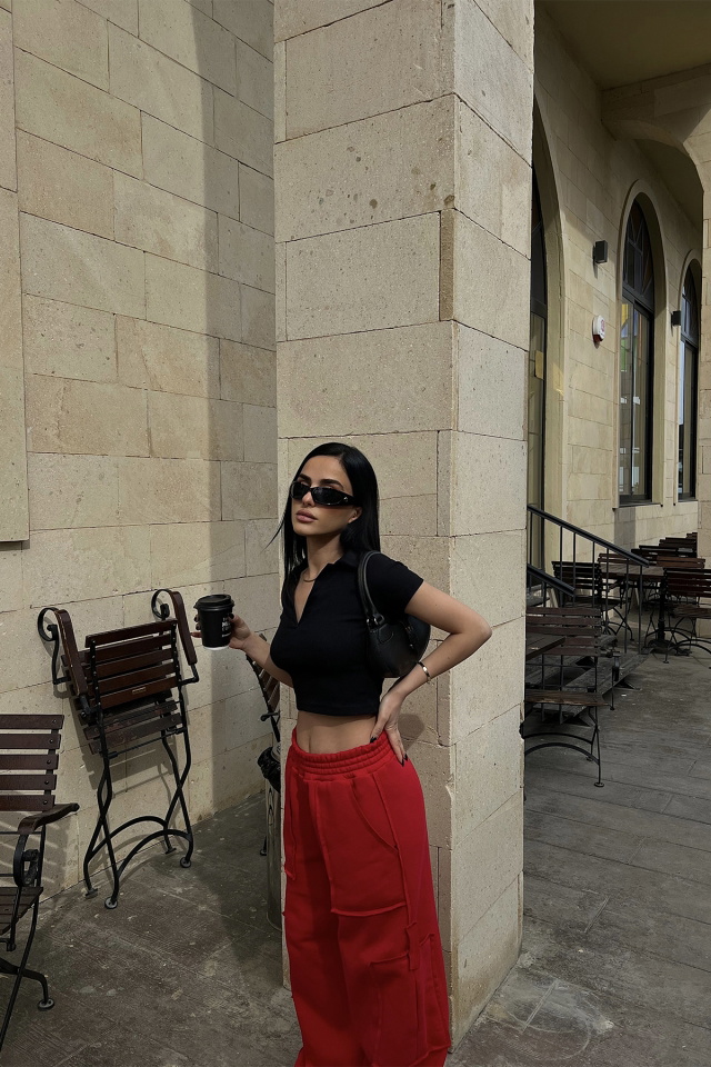 Siyah Crop Top ATE4565 - 3