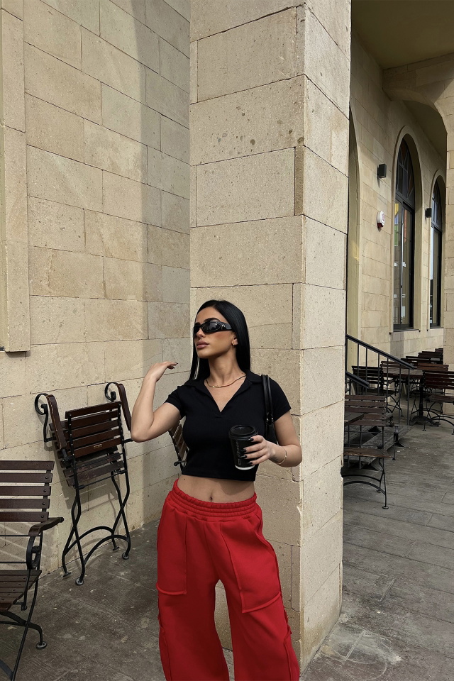 Siyah Crop Top ATE4565 - 5