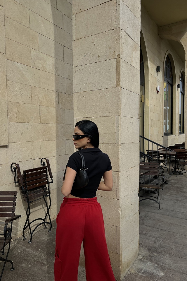 Siyah Crop Top ATE4565 - 6