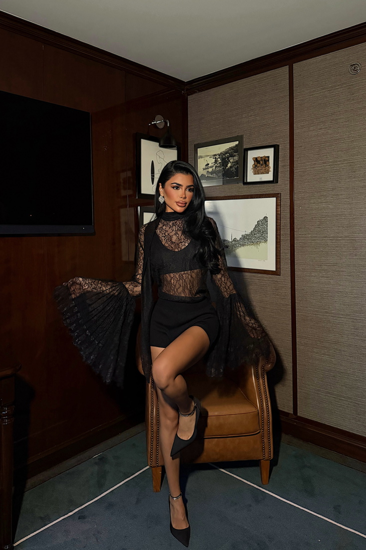 Siyah Betty dantel gömlek ATE-4502 - EYYO