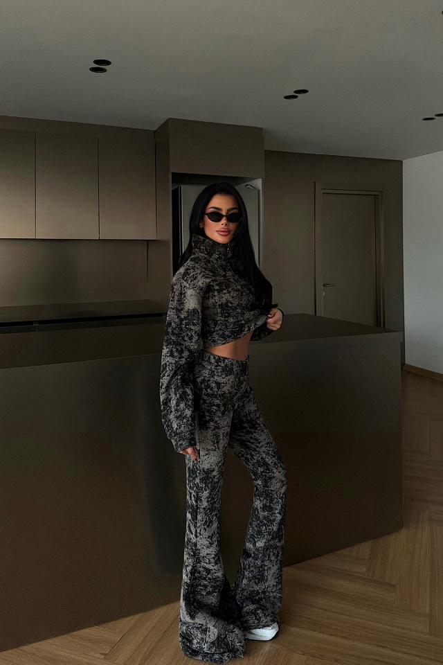 Siyah Polena Eşofman Takımı ATE-4332 - 2