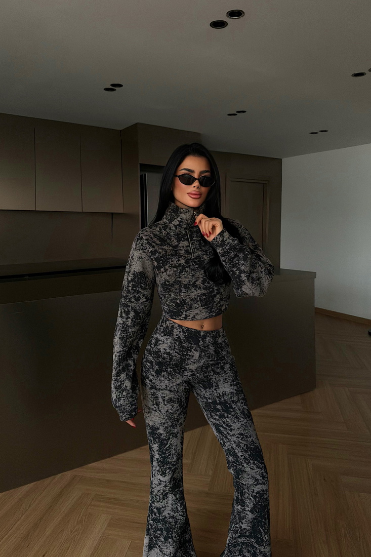 Siyah Polena Eşofman Takımı ATE-4332 - EYYO