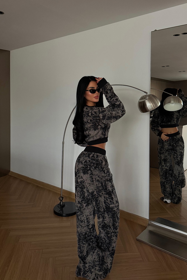 Siyah Atlas eşofman takımı ATE-4334 - 4