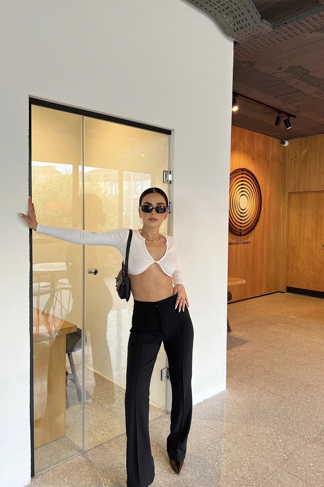 Siyah Dikiş Detay Palazzo Pantolon ATE3899 