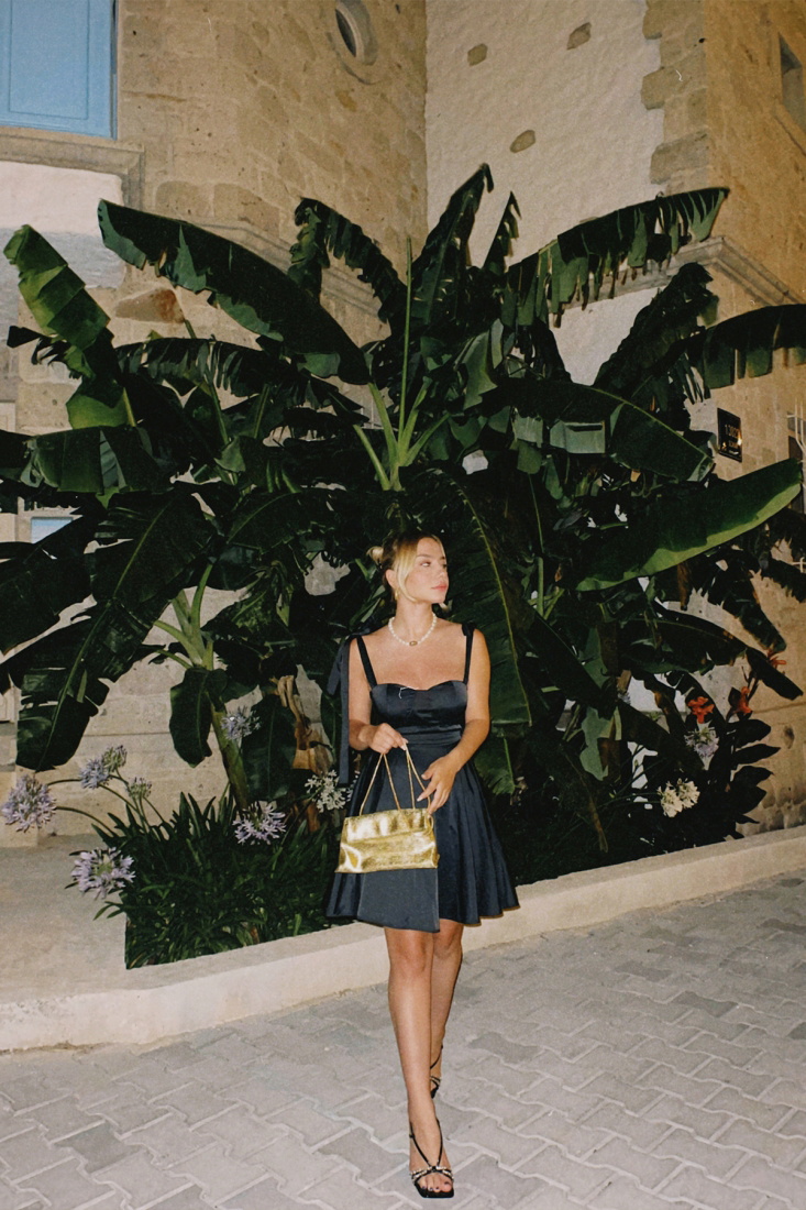 Siyah Dream Gown Saten Elbise ATE1602 - EYYO ATELIER