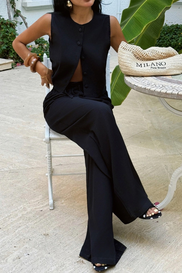 Siyah Eliza Keten Takım ATE-3165 - EYYO