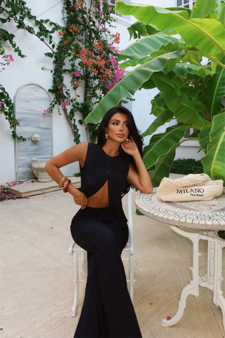 Siyah Eliza Keten Takım ATE-3165 - EYYO