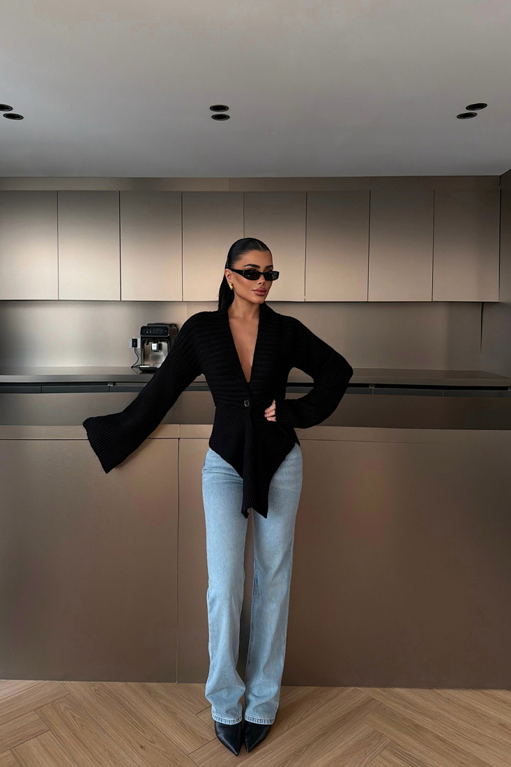 Siyah Martinea Triko Hırka ATE-4617 - EYYO