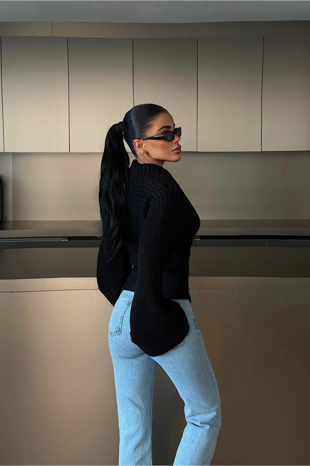 Siyah Martinea Triko Hırka ATE-4617 - 4