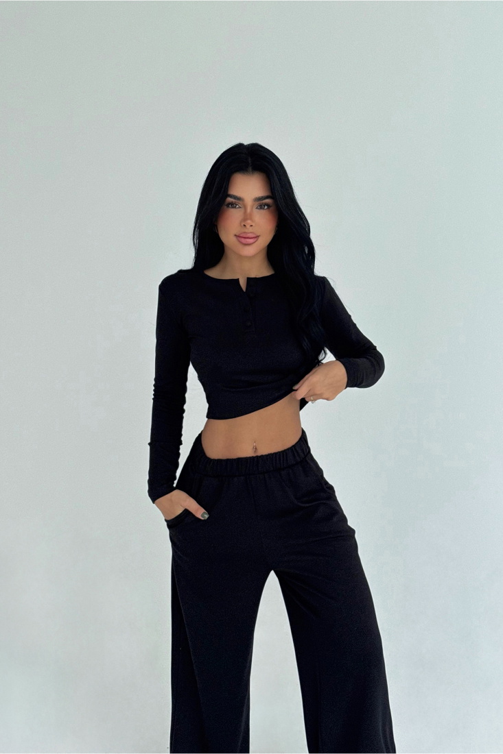 Siyah Rapha Alt Üst Takım ATE-3646 - EYYO